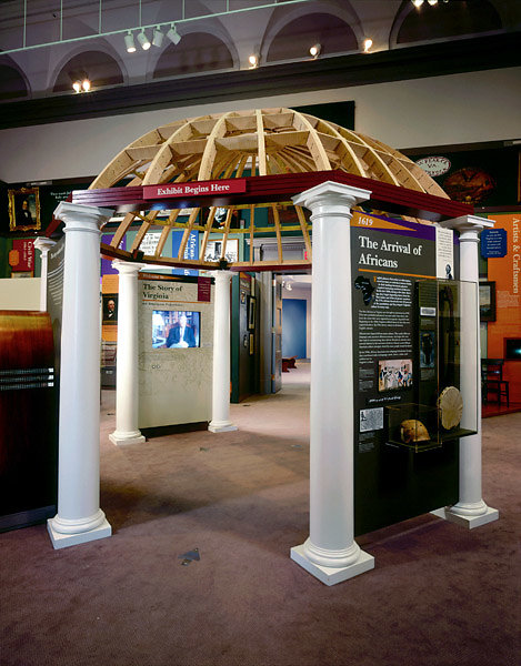 Doric Columns Support a Pergola in Museum