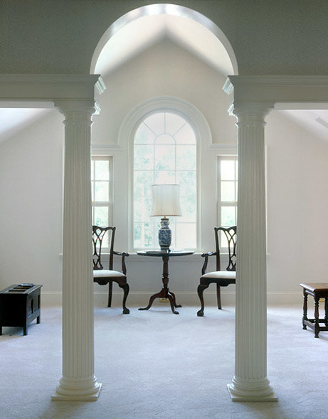 Fluted Tuscan Columns in a Guest Bedroom