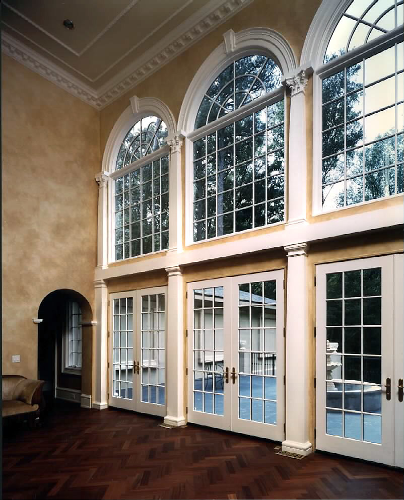 Corinthian and Tuscan Pilasters on Large Living Room Wall