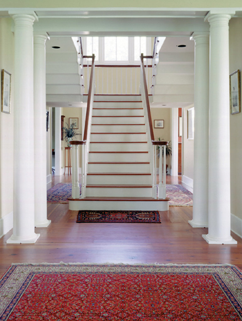 White Tuscan Columns in Foyer