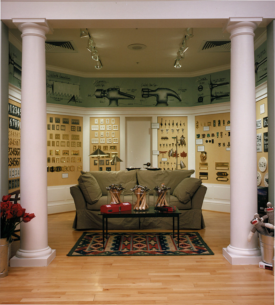 White Tuscan Columns in a Hardware Store