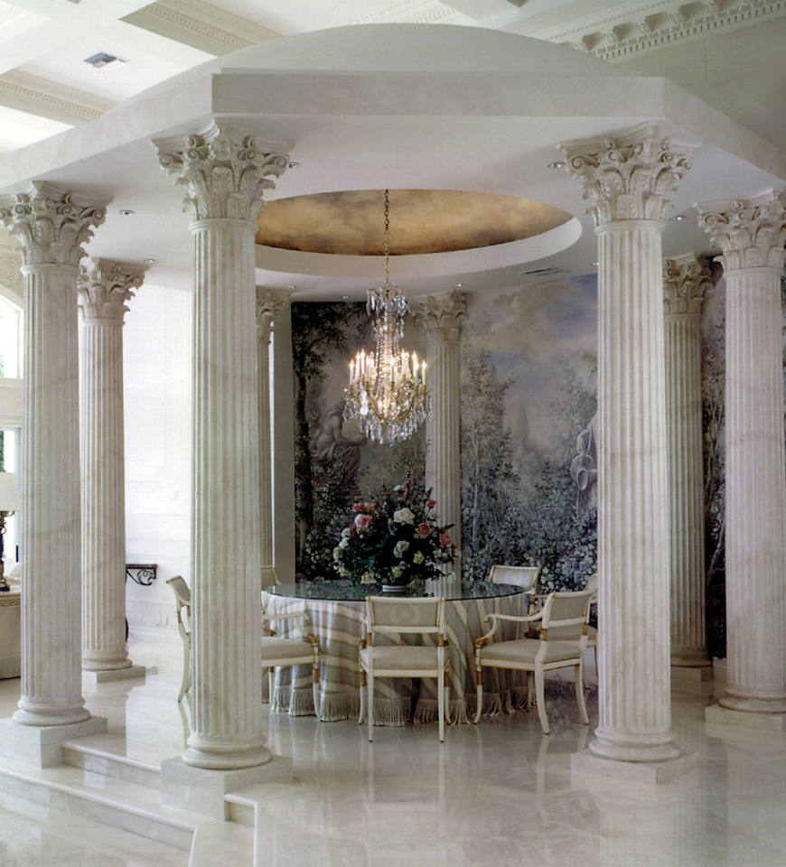 Fluted Faux Marble Corinthian Columns in Living Room - Chadsworth  Incorporated, image size:870x960