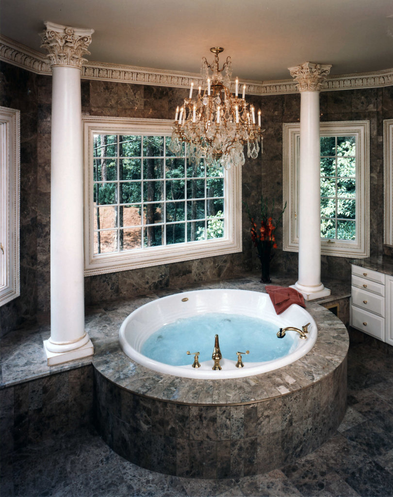 Corinthian Columns Beside a Jacuzzi Tub