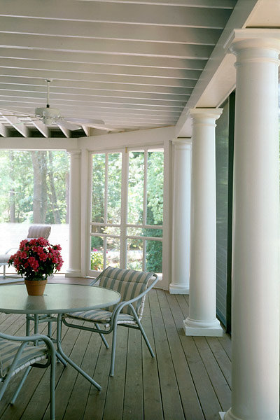 Smooth Tuscan Columns on Porch