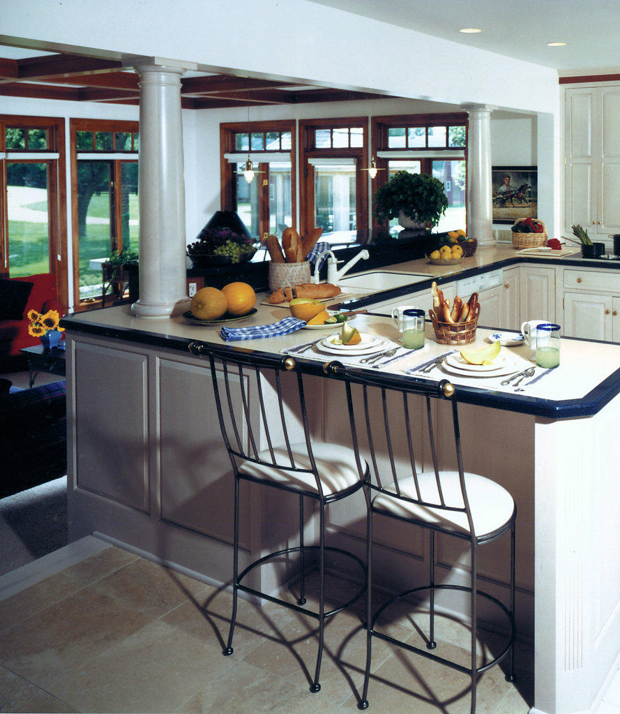 Faux Marble Tuscan Columns on Kitchen Counter