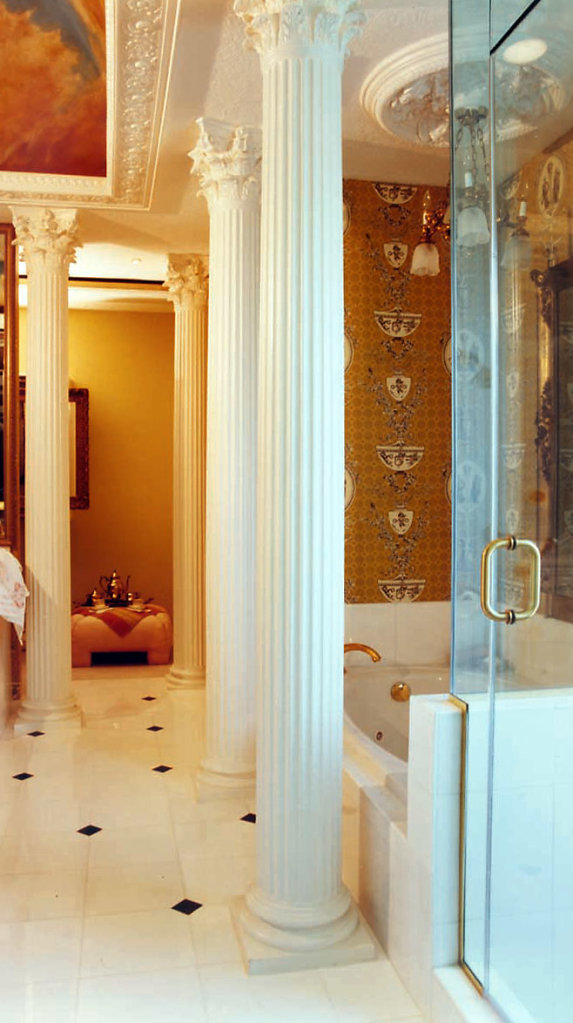 Fluted Corinthian Columns in Bathroom