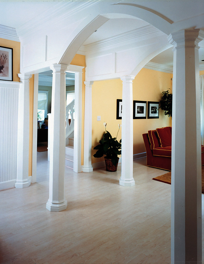 Octagonal Columns Line a Foyer