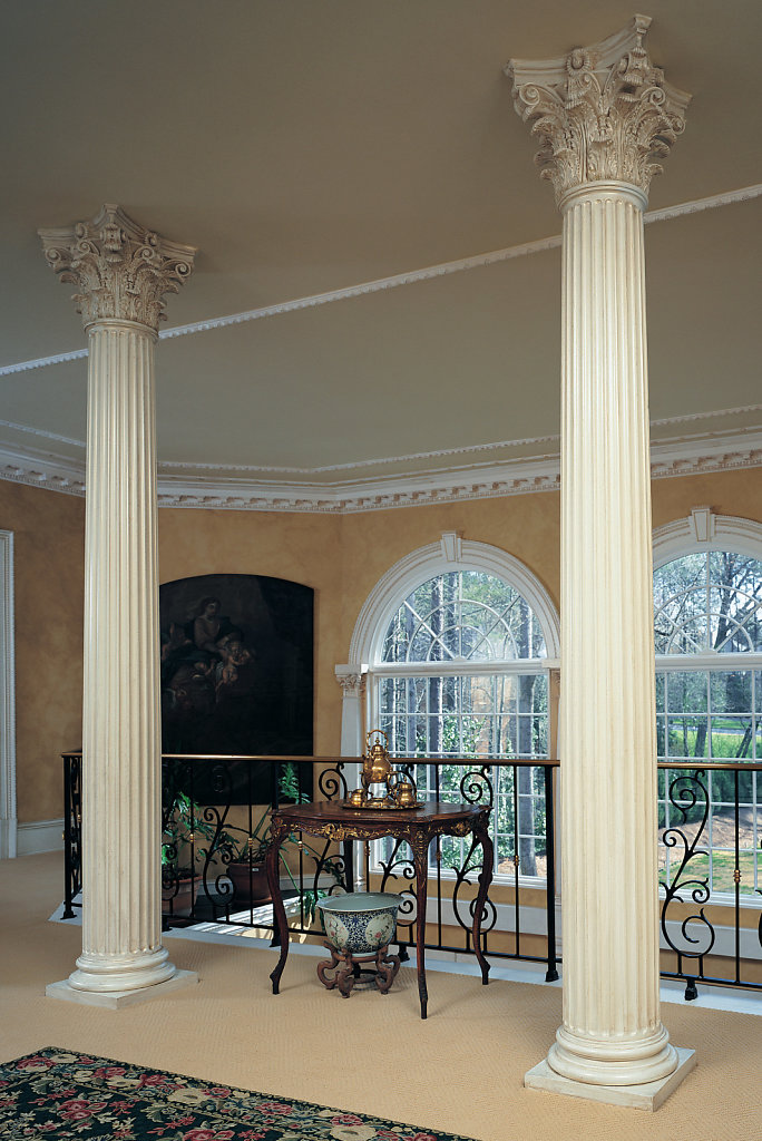 Fluted Corinthian Columns in a Loft