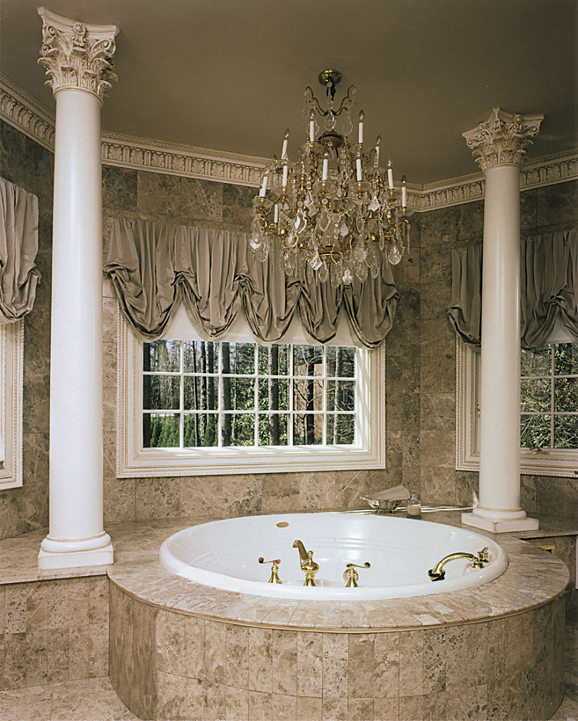 Smooth Corinthian Columns by a Bath