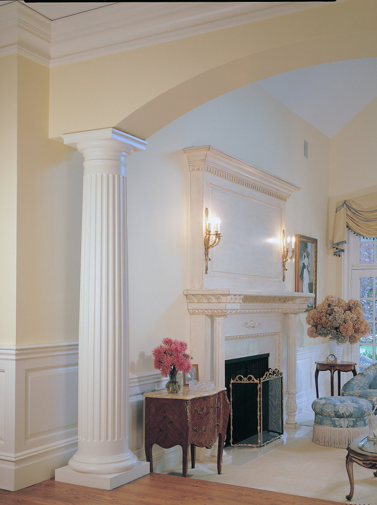 Fluted Doric Column in a Living Room