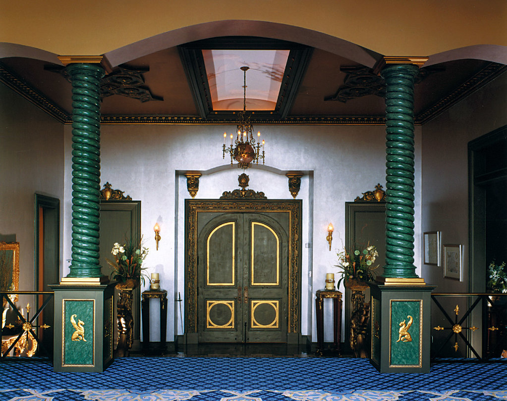 Green Spiral, Rope-Twist Columns in Foyer