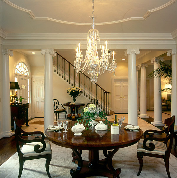 White Smooth Scamozzi Capitals in a Foyer