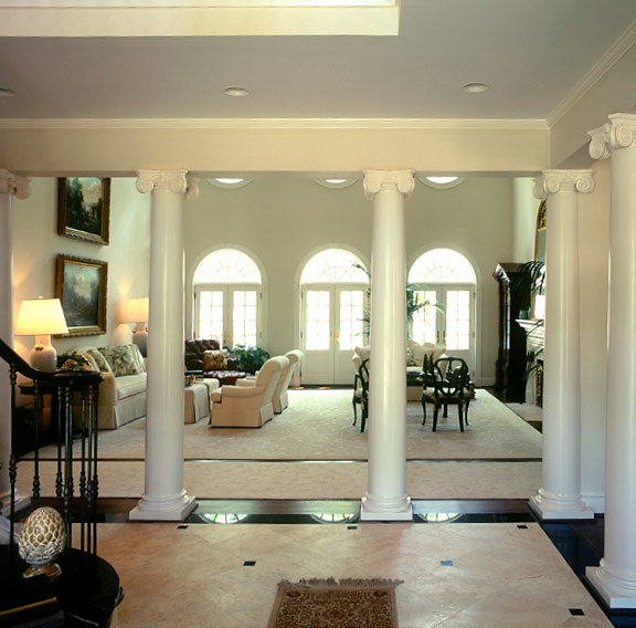 White Scamozzi Columns in a Foyer