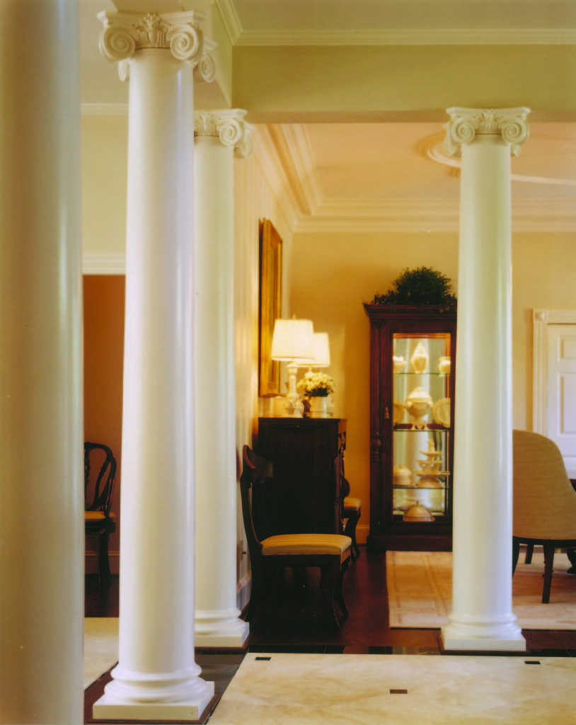 White Scamozzi Columns in a Foyer