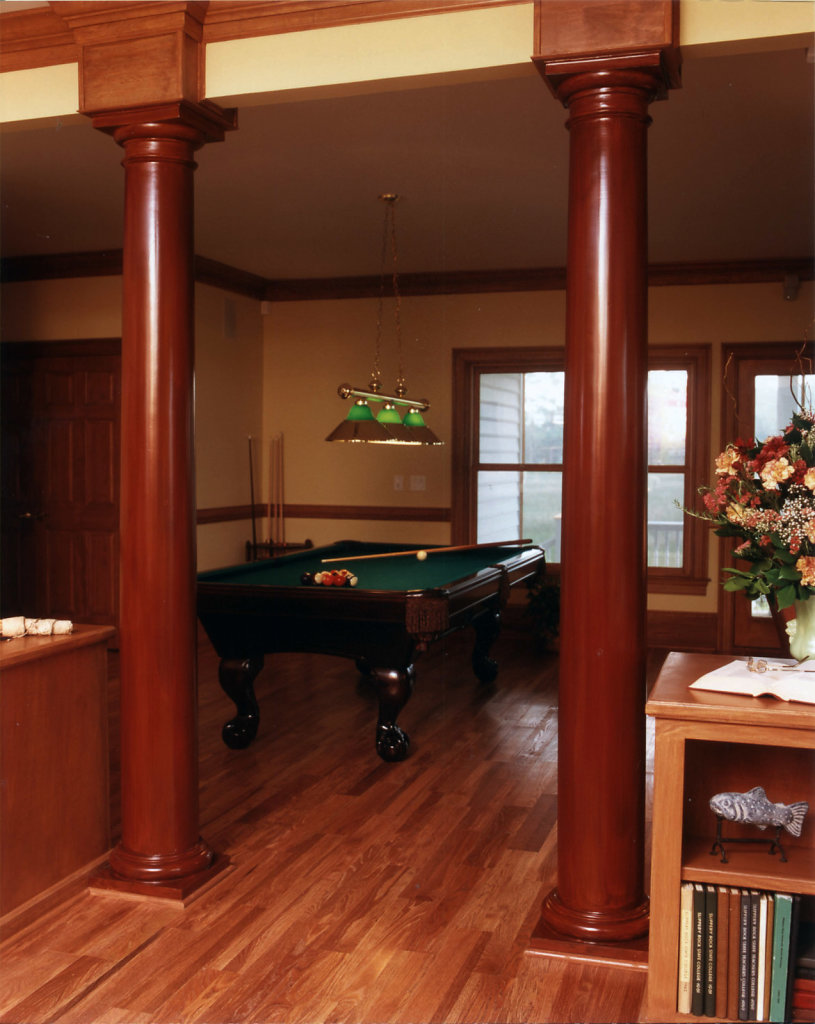 Tuscan Capitals in Billiard Room