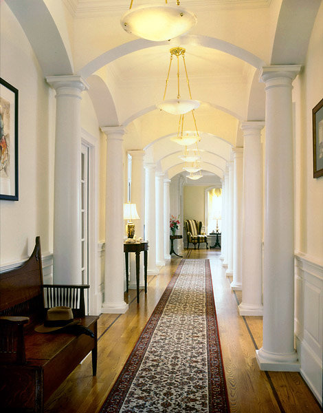 Tuscan Wood Columns in Hallway