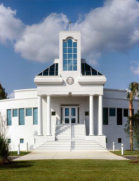 Columns supporting an eave for a church in Florence, SC