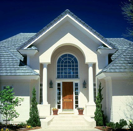 Tuscan PolyStone® Columns under Eave of Residence